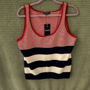 Festive red, white and blue tank. Size XL